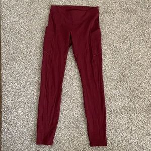 Dark red/maroon Lululemon leggings